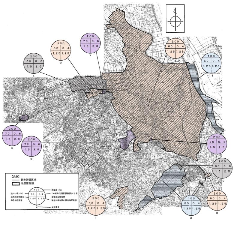 調整区域の地図