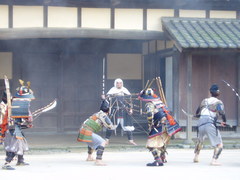 弁慶の立ち往生撮影風景