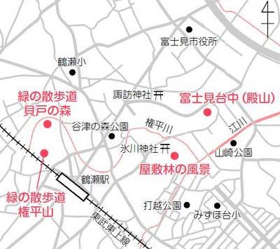 富士見に残る林の地図